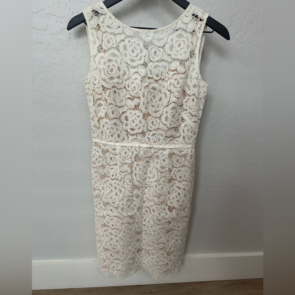 Ellen Tracy White Floral Dress